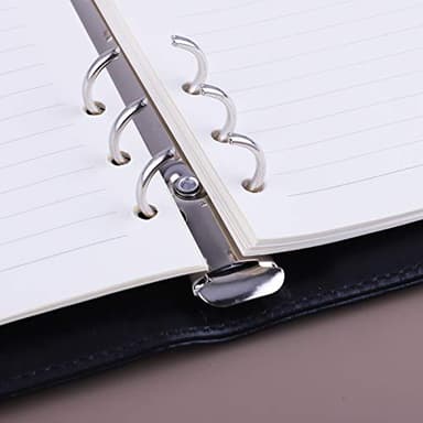 Antner A5 Binder 6 Ring Refillable Notebook Planner Cover for A5 Planner Inserts & Refill Paper, PU Leather Loose Leaf Personal Organizer Photocard Holder Budget Binder with Magnetic Buckle, Black - Image 7