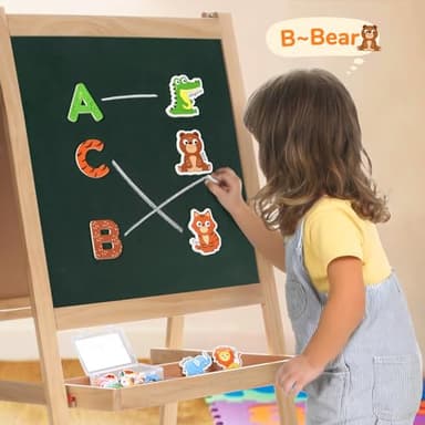 JoyCat Wooden Kids Magnets – 26 Cute Animals, Alphabet Uppercase Letters, and 0-9 Numbers, Fridge Magnets for Toddlers, Fun Educational Spelling Learning Gift for Toddlers & Kids - Image 7