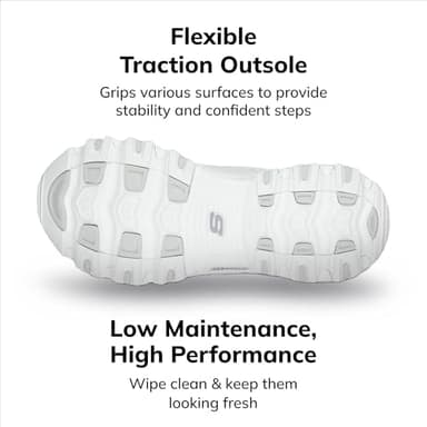 Skechers womens D'lites - Bright Sky fashion sneakers, White, 7.5 US - Image 4