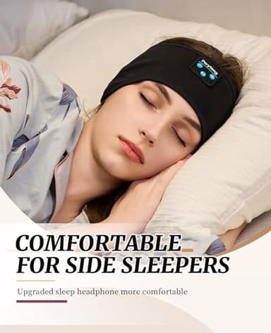 Sleep Headphones for Sleeping, Bluetooth Wireless Sports Headband, Cozy Lightweight Headband Headphones Hi-Fi Stereo Ergonomic ASMR Sleep Headphone Cool Gadget Gift for Women Men - Image 3