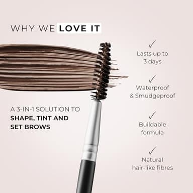 WUNDERBROW Eyebrow Gel, Waterproof, Smudgeproof, Lasts for Days, Shade: Black/Brown, Vegan and Cruelty-Free - Image 3