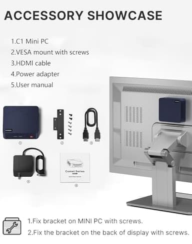 origimagic C1 Mini PC 11 Pro, Intel N97 Mini Desktop Computers (Beat N100/N95) 16GB RAM 512GB SSD Micro PC, HDMI 2.0, WiFi 5.2, BT 5.0, 2.5GbE LAN 4K Triple Display, Small PC for Business Home - Image 9