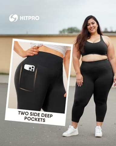 HLTPRO 3 Pack Plus Size Leggings for Women (S - 4XL) - High Waist Stretchy Soft Pants for Workout Running Yoga - Image 3