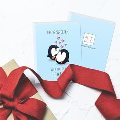 ALY LOU Funny Anniversary & Birthday Card – Punny Greeting Card Blank Inside, Cute & Perfect for Couples, Him, Her, Husband, Wife, Girlfriend, Boyfriend (Life Is Sweeter With You As My Heater) - Image 2