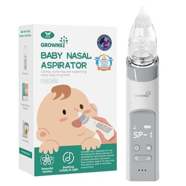 GROWNSY Nasal Aspirator for Baby, Electric Baby Nose Sucker with Larger Suction Chamber and More Powerful Suction, Automatic Nose Cleaner with Music and Light Soothing Function - Image 1