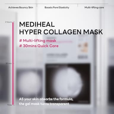 Mediheal Hyper Collagen Real Deep Mask 10pcs | Collagen Gel Mask for Multi-lifting Care | Achieves Bouncy Skin | Boosts Pore Elasticity | 30mins Quick Care - Image 3