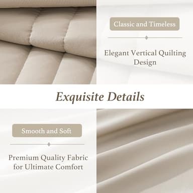 Monbix Queen Comforter Set - 7 Pieces Beige Bed in a Bag Queen Bedding Sets with Comforters, All Seasons Comforter Bed Set with Sheets,Pillowcases & Shams - Image 8