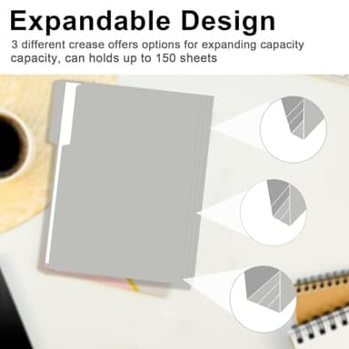 File Folder, RAZCC 150 Pack 1/3 Cut Tab File Folders Letter Size, Grey, Folders with Tab, Great for Organizing and Easy File Storage - Image 5