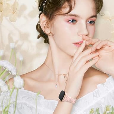 AMSKY 6 Pack Slim Floral Engraved Bands Compatible with Apple Watch Band 40mm 41mm 42mm 38mm 44mm 45mm 46mm 49mm for Women,Cute Silicone Sport Strap for iWatch Series 10 Ultra 9 8 7 6 5 4 3 2 1 SE - Image 5