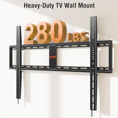 ELIVED Heavy Duty TV Mount for Most 55-120 Inch tvs up to 280 LBS & 1000x700mm Vesa, 1.3" Low Profile Wall Mount TV Bracket, Fixed tv Wall Mount Fits 16", 24", 32", 36" Studs - Image 2