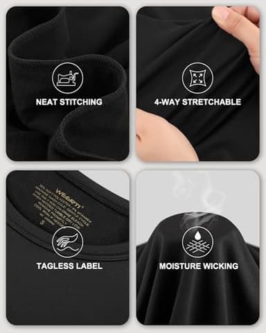 WEERTI Thermal Underwear for Women Long Johns with Fleece Lined Base Layer Women Cold Weather Top Bottom Black - Image 4