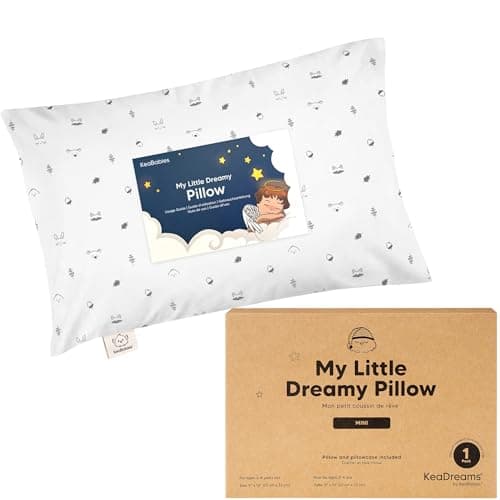Mini Toddler Pillow with Pillowcase - 9x13 My Little Dreamy Travel Kids Pillow for Sleeping, Toddler Bed, Small, Tiny, Organic Cotton Pillowcase, Soft & Breathable, Kids 2-4 Years Old (Acorn) - Image 1