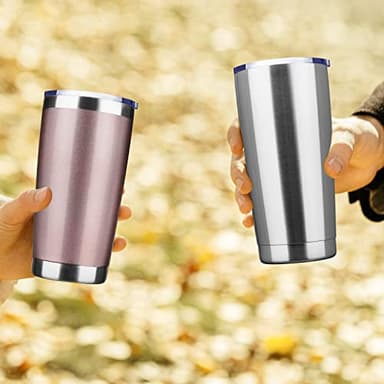 EcoMozz 20oz Tumbler Stainless Steel Vacuum Insulated Mug with Lid, Double Wall Travel Mug, Durable Powder Coated Coffee Cup, Suitable for Ice Drinks and Hot Beverage (New Mix 12 pack) - Image 7