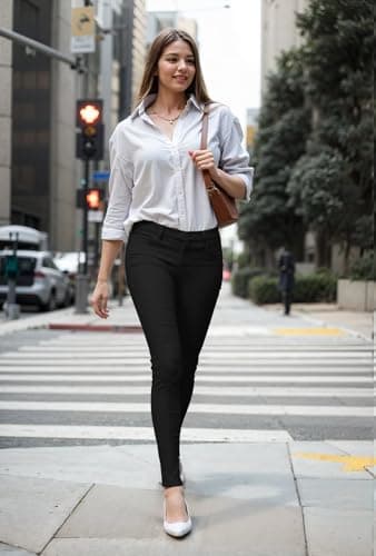 Hybrid & Company Womens Hyper Ultra Stretch Comfy Skinny Leg Work Casual Pants P44876SK Black L - Image 5