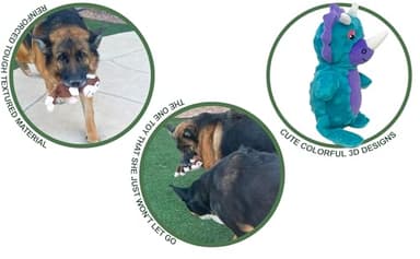 Jalousie Multipack Dog Squeaky Toys Strong Almost Indestructible, with Added Liner for Longer Play Dog Chew Toys (Medium Breeds - 5 Pack Dotted) - Image 6