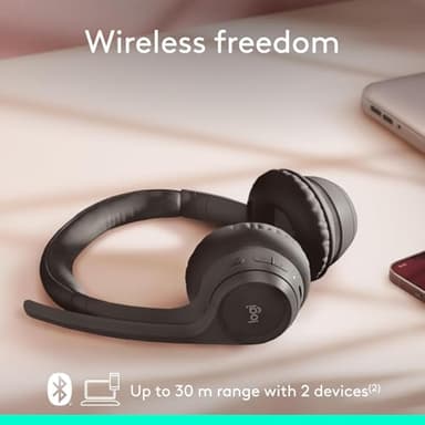 Logitech Zone 300 Wireless Bluetooth Headset with Noise-Canceling Microphone, Compatible with Windows, Mac, Chrome, Linux, iOS, iPadOS, Android- Black (Renewed) - Image 3