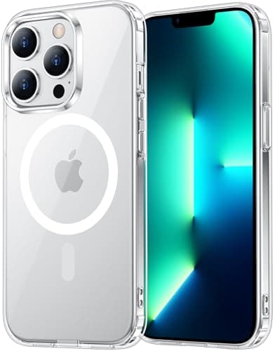 Temdan for iPhone 13 Pro Max Case Clear, [Compatible with Magsafe][Anti-Yellowing][Military-Grade Protection] Shockproof Slim Magnetic Phone Case for Cover, Transparent - Image 1