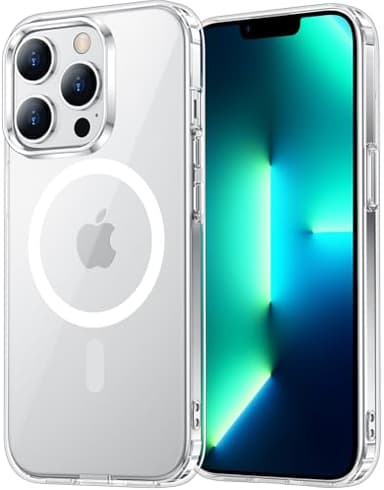 Temdan for iPhone 13 Pro Max Case Clear, [Compatible with Magsafe][Anti-Yellowing][Military-Grade Protection] Shockproof Slim Magnetic Phone Case for Cover, Transparent - Image 1