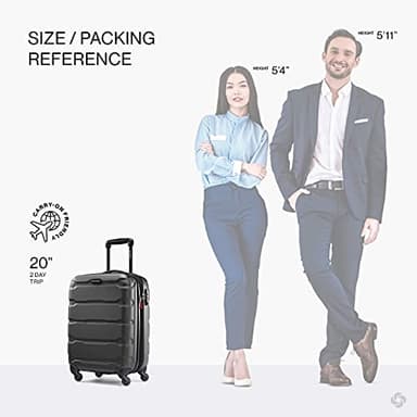 Samsonite Omni PC Hardside Expandable Luggage with Spinner Wheels, Black, Carry-On 20-Inch - Image 3