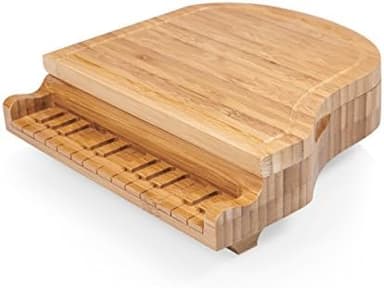 TOSCANA - a Picnic Time brand Piano Cheese Board & Knife Set, Novelty Charcuterie Board with Cheese Knife Set, Cheese Boards Charcuterie Boards, (Bamboo - Image 3