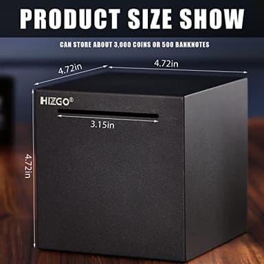 hizgo Adult Piggy Bank- Piggy Bank for Adults Must Break to Open -Stainless Steel Money Box-Metal Saving Box (4.72 inch) - Image 2