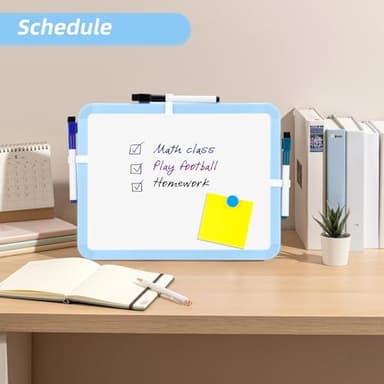 VUSIGN Small White Board Dry Erase, 8.5'' x 11'' Magnetic Dry Erase Board, Mini Whiteboard with Markers for Kids, Students, Fridge, Wall, Locker, Blue - Image 4