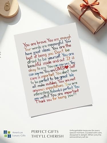 “You Are Brave, You Are Enough” Inspirational Wall Art Print – Affirmation Typography Poster for Self-Love, Mental Health – Classroom, Office, Bedroom, Therapy Room Décor – 8x10 Unframed - Image 4