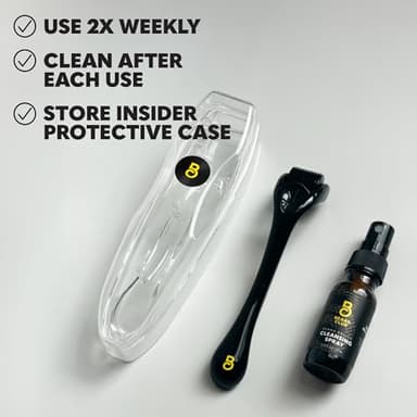 The Beard Club Derma Roller for Face, Body and Scalp - Microneedling for Men and Women with 540 Titanium Microneedles - Beard Roller & Micro Needling Scalp Hair - Black - Image 8