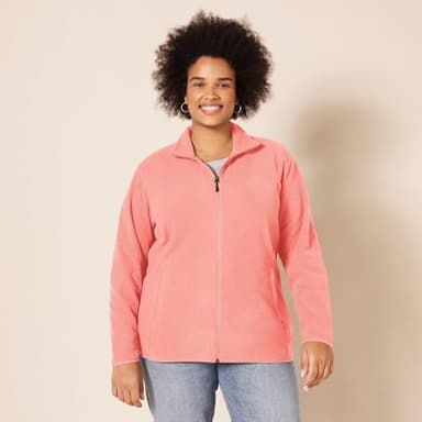 Amazon Essentials Women's Classic-Fit Full-Zip Polar Soft Fleece Jacket (Available in Plus Size), Coral Pink, Large - Image 6