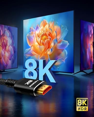 Snowkids Long HDMI Cable 35 ft, 8K 48Gbps Ultra High-Speed HDMI 2.1 Cables Cord, 10K 8K@60Hz, 4K@120Hz Compatible for TV/Laptop/Monitor/PS-5/X-box/Projector/Entertainment, Sound System & More - Image 8
