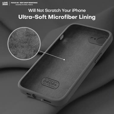 LOVE 3000 Designed for iPhone 16e Case, Premium Silicone with [Soft Anti-Scratch Microfiber Lining] Shockproof Protective Phone Case for Men Women Girls 6.1", Black - Image 5