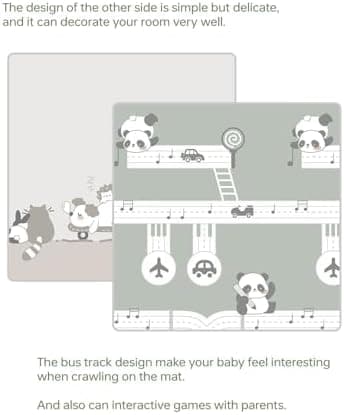 Baby Floor Play Mat 47"x47" Baby Playpen Mat, Foldable Baby Girl Playmat, Reversible Waterproof Foam Play Mats for Baby, 0.4 inch Crawling Baby Mat for 50" X 50" & 47"x47" Playpen(47*47*0.4 - Image 5