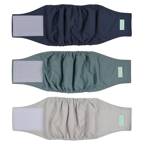 wegreeco Washable Male Dog Belly Band (Stylish Pattern)- Pack of 3 - Washable Male Dog Belly Wrap, Dog Diapers Male (Blue, Green, Champagne, X-Large) - Image 1