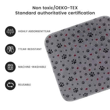Washable Pee Pads for Dogs,2 Pack Extra Large 72"x72" Super Absorbent Reusable Puppy Pads,Non-Slip 100% Waterproof Dog Pee Pads,Pet Training Pads for Couch, Crate,Potty Training,Floor - Image 4