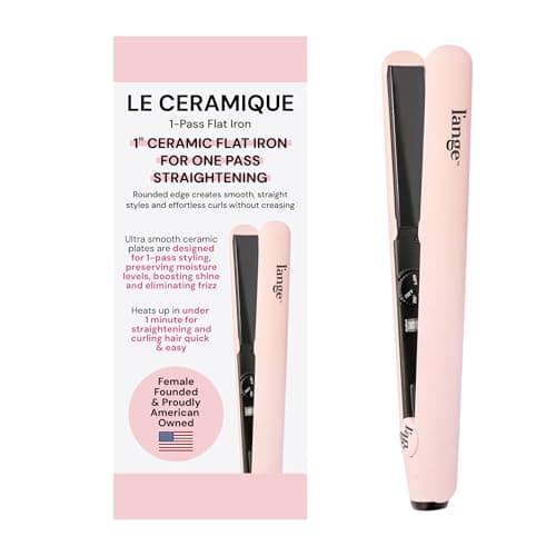 L'ANGE HAIR Le Ceramique 1-Pass Flat Iron Hair Straightener | Fast Heating Ceramic Flat Iron | Best Hot Tools Professional Hair Straightener to Lock in Moisture & Shine | (Blush) - Image 1