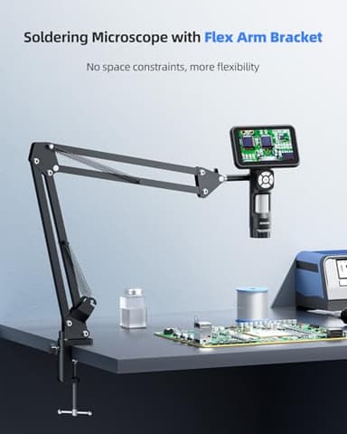 JL115A LCD Digital Microscope with 5" Screen, Soldering Microscope Camera with Flex Arm Stand, Handheld Coin Magnifier for Adults Full View Coins, 1080P, 8 LED Lights, PC View - Image 2