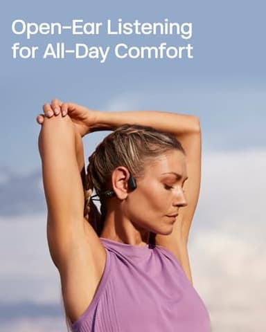 SHOKZ OpenRun Pro Mini- Open-Ear Bluetooth Bone Conduction Sport Headphones, Sweat Resistant Wireless Earphones for Workouts and Running with Premium Deep Base - Built-in Mic, with Hair Band, Black - Image 3