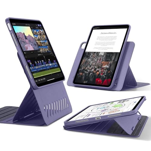 ESR for iPad Air 11 Inch Case M3/M2 (2025/2024), iPad Air 5th/4th Gen Case (2022/2020) 10.9 Inch, Removable Magnetic Cover, Adjustable Portrait/Landscape Stand, 9 Standing Angles, Purple - Image 1