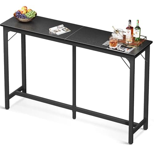 ODK 63 inch Bar Table, Bar Height Pub Table, Counter Height Bar Table, Rectangular High Top Kitchen & Dining Counter Tables with Sturdy Legs & Easy-to-Clean Top, Indoor use, Black - Image 1