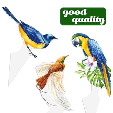 Tropical Bird Cupcake Toppers 48Pcs Parrot Birthday Cupcake Toppers Tropical Bird Party Decorations Summer Rainforest Bird Cupcake Picks for Hawaiian Luau Party Supplies - Image 5