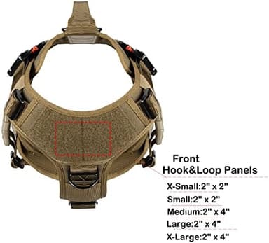 ICEFANG GN3 Tactical Dog Harness with 6X Buckle,Dog Molle Vest with Handle,3/4 Body Coverage,Hook and Loop Panel for ID Patch,No Pulling Front Clip (XL (32"-40" Girth), Coyote Brown - Image 6