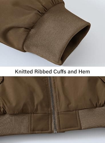 BGOWATU Men's Jacket Windproof Quilted Bomber Jackets Casual Fall Winter Warm Padded Coats Outwear Coffee XL - Image 6