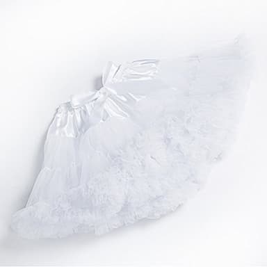 Women's Elastic Waist Chiffon Petticoat Puffy Tutu Tulle Skirt Princess Ballet Dance Pettiskirts Underskirt White - Image 3
