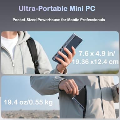 KOOSMILE Mini PC N150(up to 3.6GHz), 12GB DDR5 RAM 256GB/512GB/1TB M.2 SSD Mini PC with 8-Inch Touchscreen 4K Dual Display,WIFI6,BT5.2,12 Ports, Portable Mini Computer(N150-12GB+512GB) - Image 3