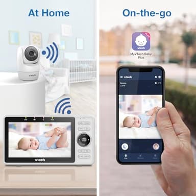 VTech Upgraded Smart WiFi Baby Monitor, 1080p FHD Camera and 5" HD IPS Display, Free App with Motion Video, Sound/Motion Detection and Notifications, Fully Remote Pan-Tilt-Zoom: VM901 - Image 4