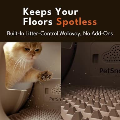 PetSnowy Self-Cleaning Automatic Cat Litter Box with Odor Control TiO2 System, Robot Litter Box with Auto-Packing, App Control, Large Cats & Multiple Cats (2025 Premium Version) - Image 3