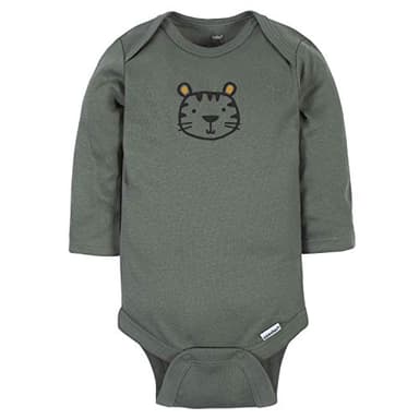 Gerber Baby Boys' 6-Pack Long-Sleeve Onesies Bodysuit, Tiger Green, 3-6 Months - Image 5