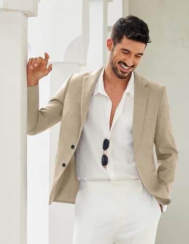 COOFANDY Mens Casual Blazer Lightweight Sports Coat Slim Fit Two-Button Suit Jacket - Image 2