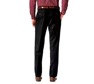 Dockers Men's Relaxed Fit Comfort Khaki Pants, Black Metal, 44W x 32L - Image 2