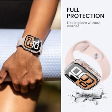 Tensea (2 in 1) for Waterproof Apple Watch Screen Protector Case Series 11/10 46mm Accessories, 360 Front and Back, iWatch PC Face Cover with Tempered Glass for Women Men, 46 mm - Image 5